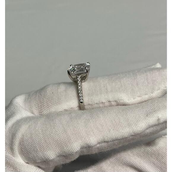 Estate Jewelry Square Cushion Cut Silver Cocktail Ring Sz 7.5 - Picture 15 of 15